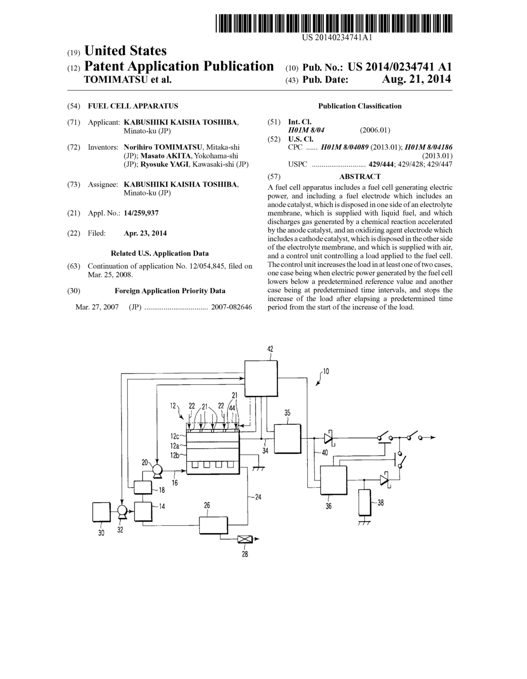 FUEL CELL APPARATUS - diagram, schematic, and image 01