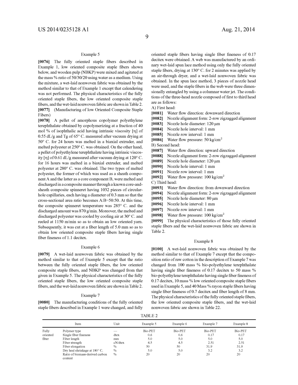 BIOMASS-DERIVED POLYESTER WET-LAID NONWOVEN FABRIC - diagram, schematic, and image 10