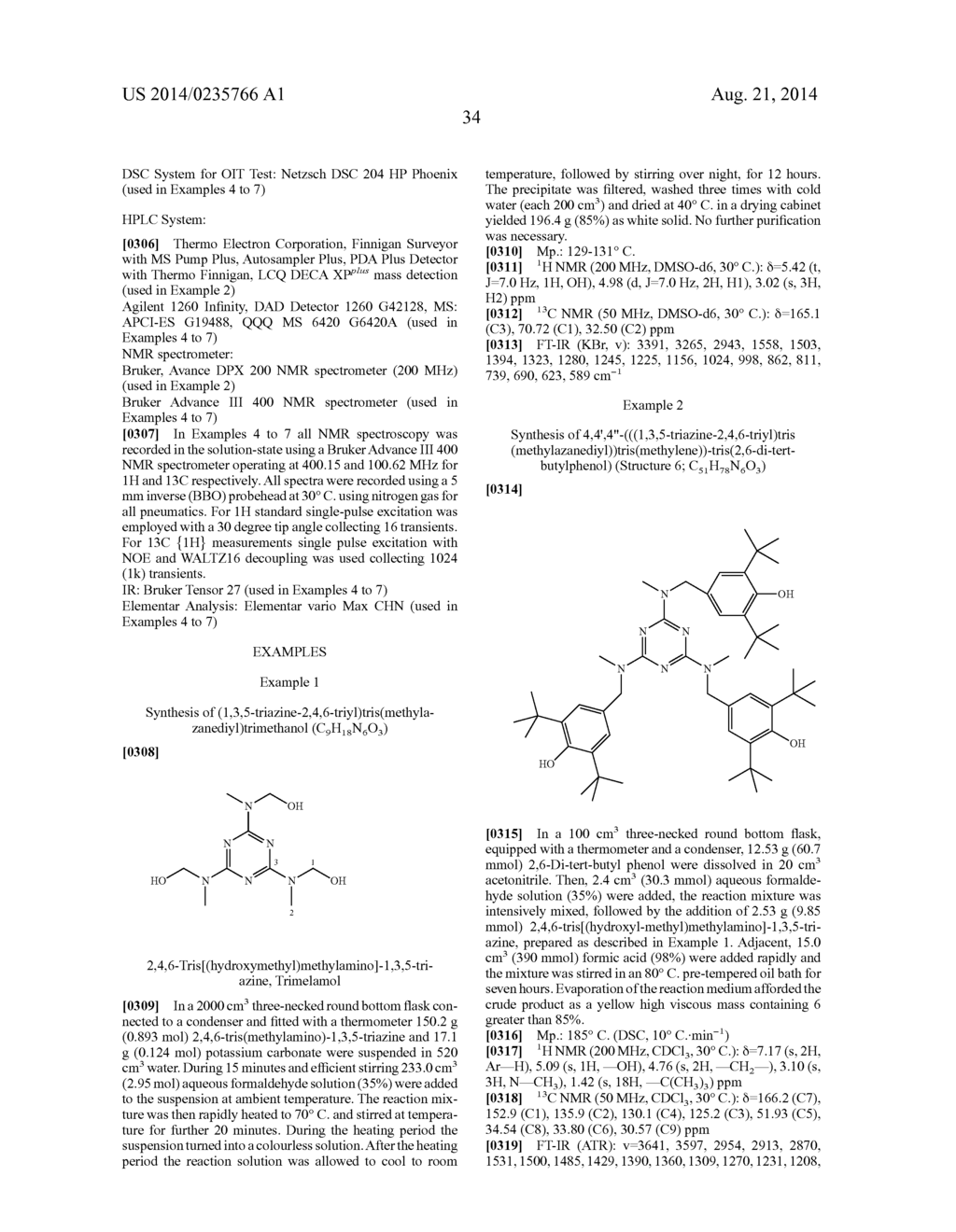 Stabilizing of Organic Material with Amino-Triazine Based     Mannich-Compounds - diagram, schematic, and image 36