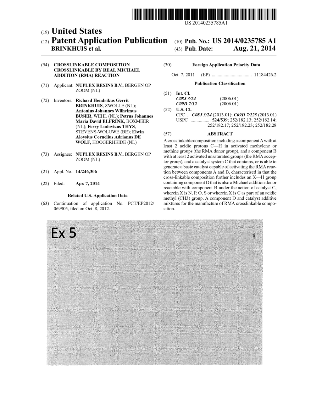 CROSSLINKABLE COMPOSITION CROSSLINKABLE BY REAL MICHAEL ADDITION (RMA)     REACTION - diagram, schematic, and image 01