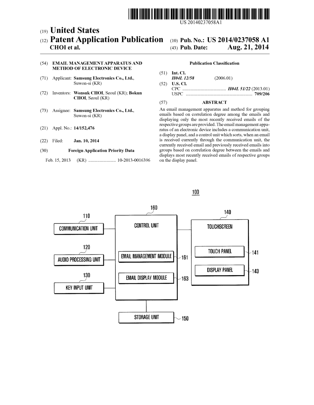 EMAIL MANAGEMENT APPARATUS AND METHOD OF ELECTRONIC DEVICE - diagram, schematic, and image 01