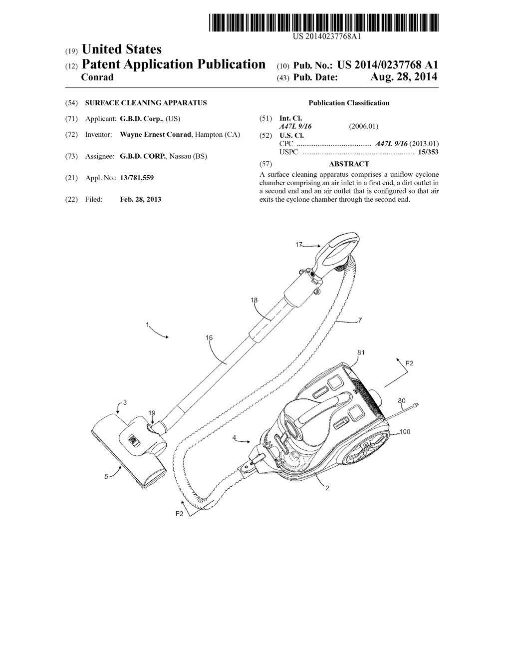 SURFACE CLEANING APPARATUS - diagram, schematic, and image 01