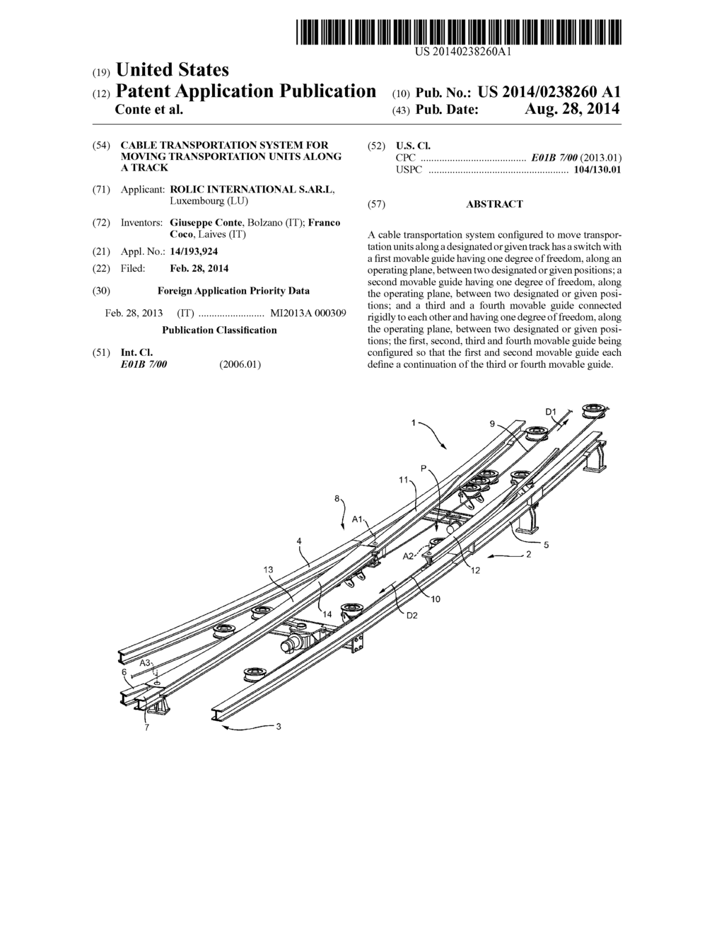 CABLE TRANSPORTATION SYSTEM FOR MOVING TRANSPORTATION UNITS ALONG A TRACK - diagram, schematic, and image 01