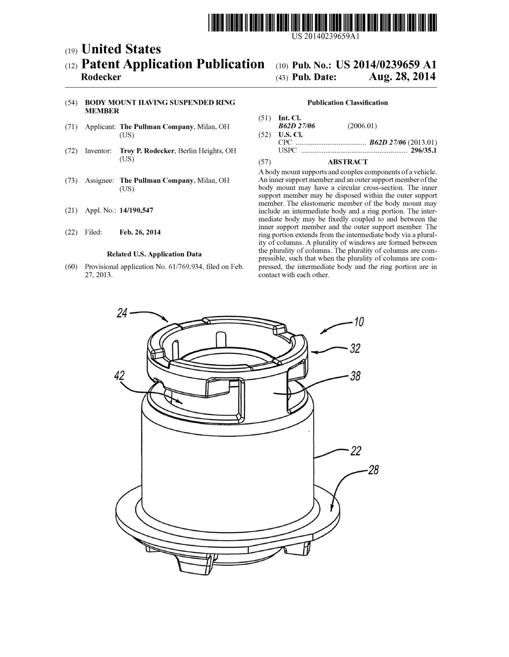 BODY MOUNT HAVING SUSPENDED RING MEMBER - diagram, schematic, and image 01