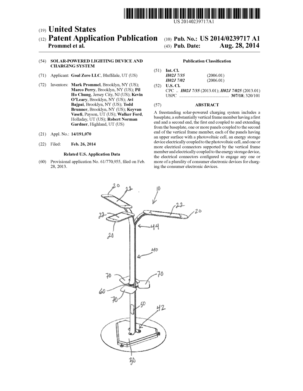 SOLAR-POWERED LIGHTING DEVICE AND CHARGING SYSTEM - diagram, schematic, and image 01