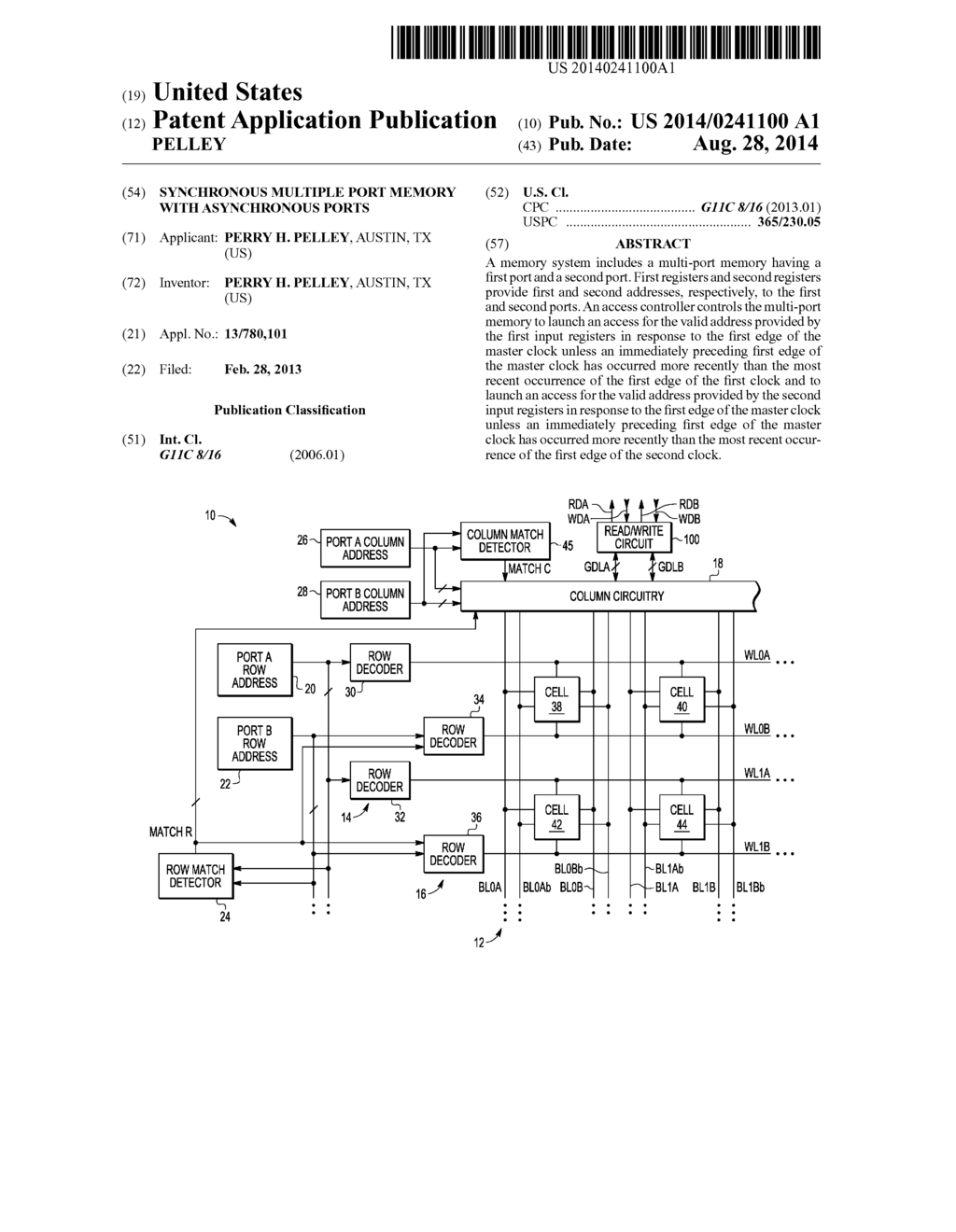 SYNCHRONOUS MULTIPLE PORT MEMORY WITH ASYNCHRONOUS PORTS - diagram, schematic, and image 01