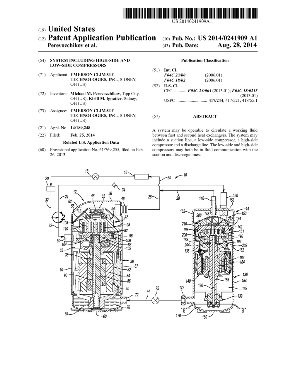 System Including High-Side and Low-Side Compressors - diagram, schematic, and image 01