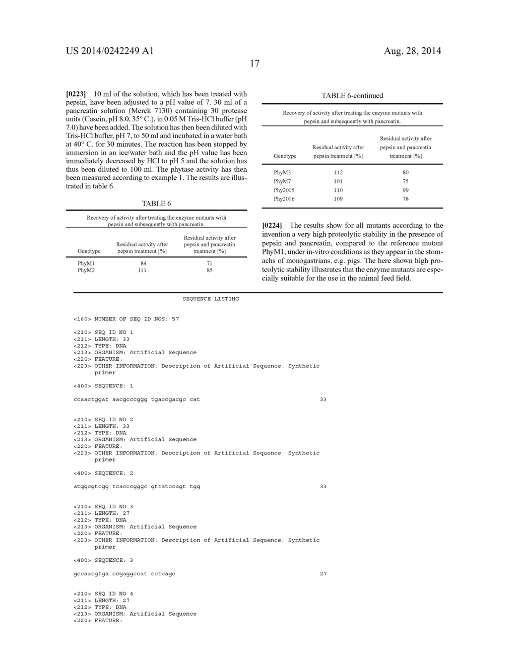 POLYPEPTIDE HAVING PHYTASE ACTIVITY AND INCREASED TEMPERATURE RESISTANCE     OF THE ENZYME ACTIVITY, AND NUCLEOTIDE SEQUENCE CODING SAID POLYPEPTIDE - diagram, schematic, and image 31