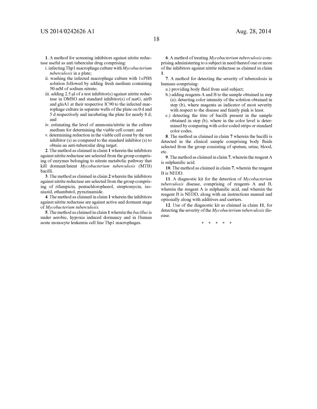 NITRITE-REDUCTASE (NIRB) AS POTENTIAL ANTI-TUBERCULAR TARGET AND A METHOD     TO DETECT THE SEVERITY OF TUBERCULOSIS DISEASE - diagram, schematic, and image 23