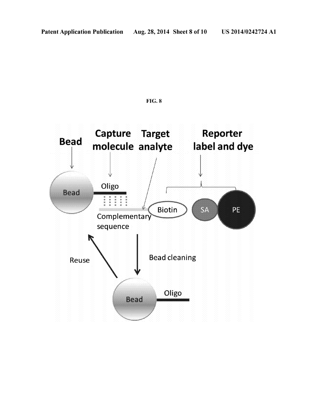 Methods and Compositions for the Efficient Reuse of Multiply Dyed     Particles - diagram, schematic, and image 09