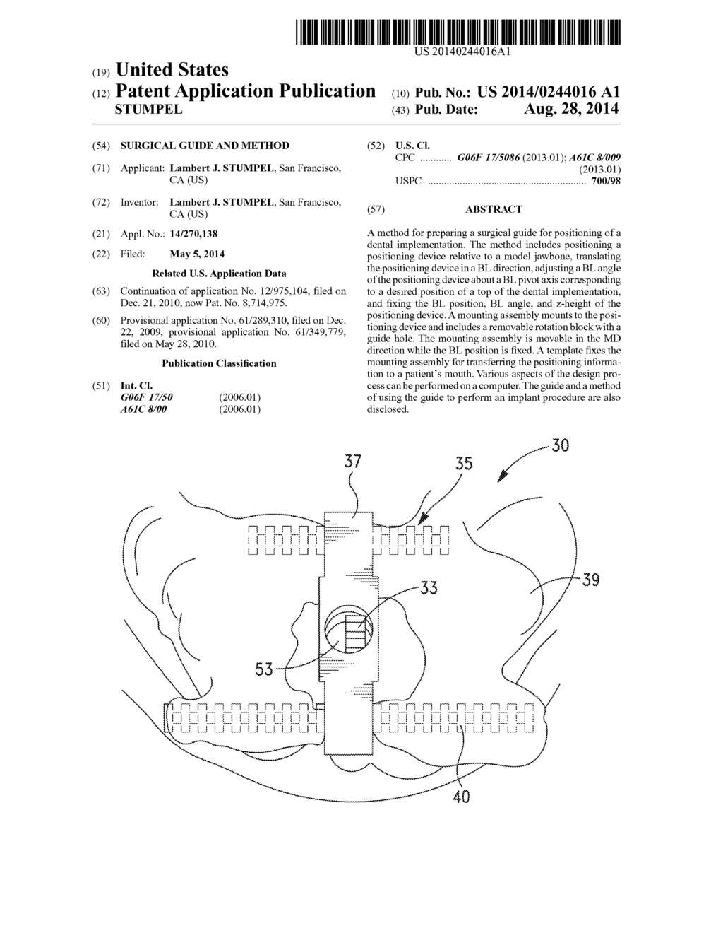 SURGICAL GUIDE AND METHOD - diagram, schematic, and image 01