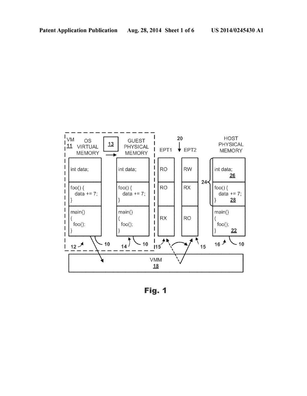 REGULATING ACCESS TO AND PROTECTING PORTIONS OF APPLICATIONS OF VIRTUAL     MACHINES - diagram, schematic, and image 02