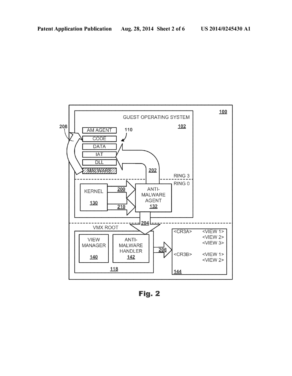 REGULATING ACCESS TO AND PROTECTING PORTIONS OF APPLICATIONS OF VIRTUAL     MACHINES - diagram, schematic, and image 03