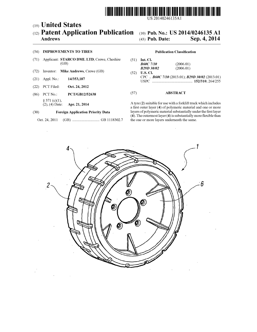 IMPROVEMENTS TO TIRES - diagram, schematic, and image 01