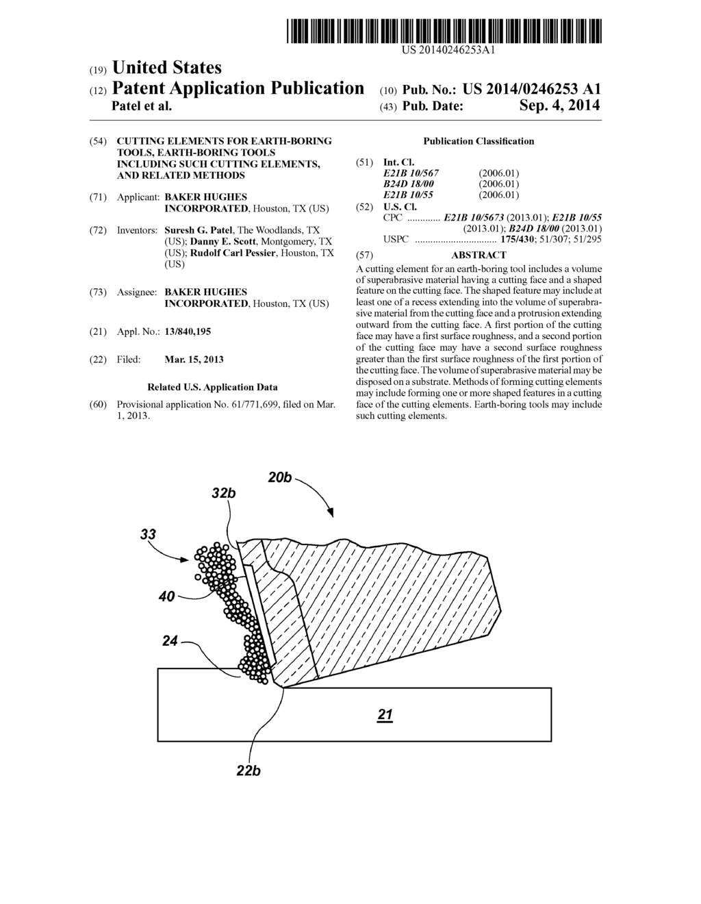 CUTTING ELEMENTS FOR EARTH-BORING TOOLS, EARTH-BORING TOOLS INCLUDING SUCH     CUTTING ELEMENTS, AND RELATED METHODS - diagram, schematic, and image 01