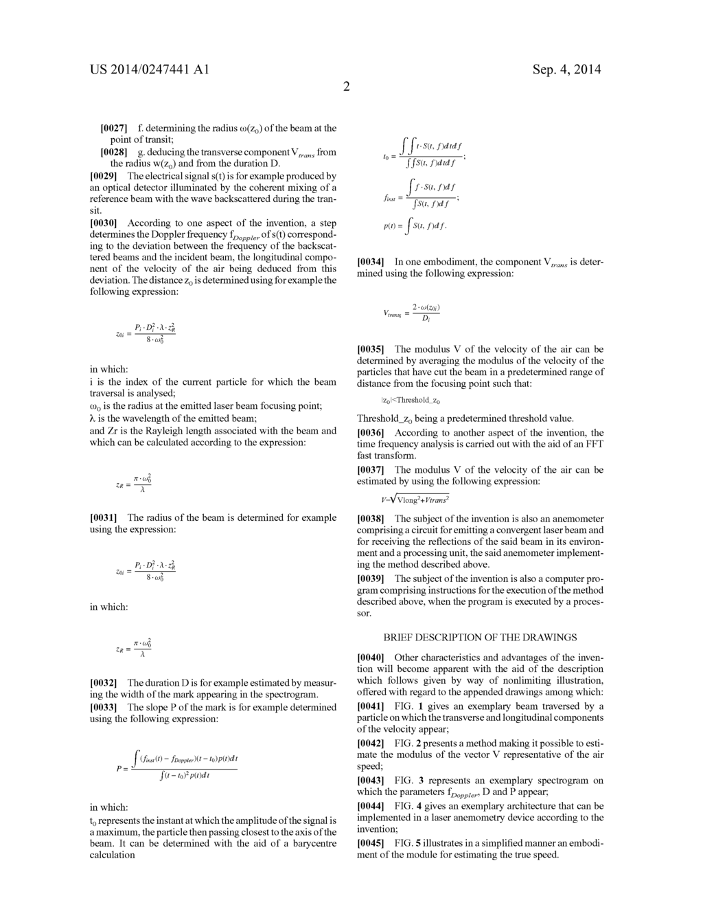 METHOD FOR ESTIMATING THE TRANSVERSE COMPONENT OF THE VELOCITY OF THE AIR     IN A DOPPLER LIDAR MEASUREMENT - diagram, schematic, and image 06