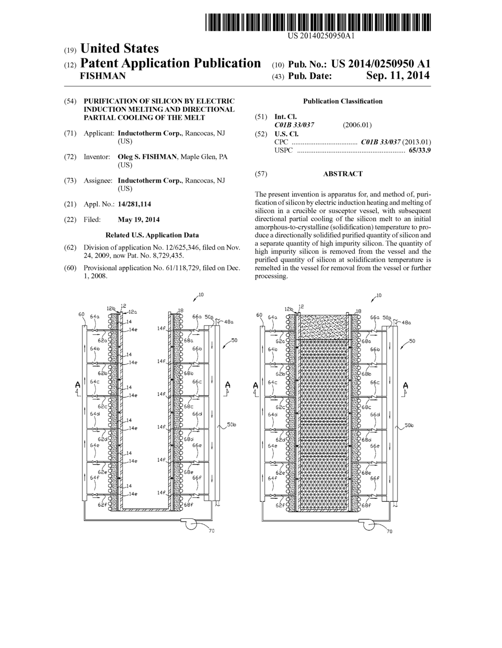 Purification of Silicon by Electric Induction Melting and Directional     Partial Cooling of the Melt - diagram, schematic, and image 01