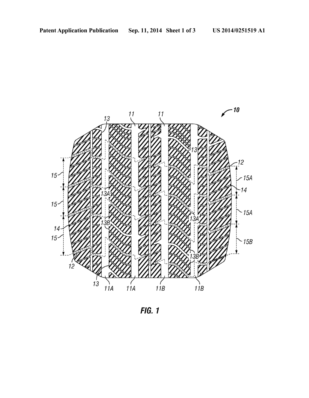 TIRE TREAD WITH IMPROVED SNOW/DRY TRACTION - diagram, schematic, and image 02