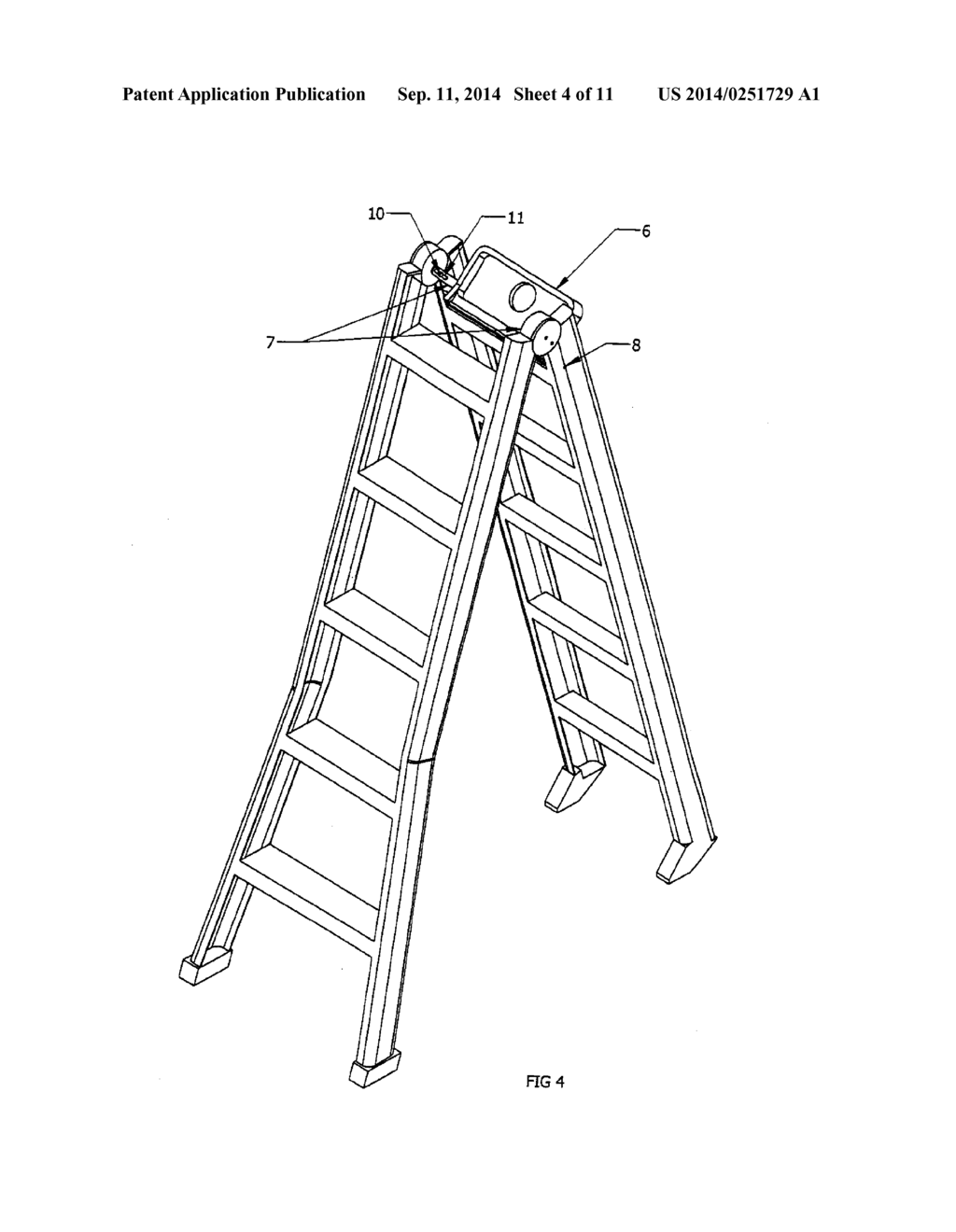 Flip Ladder with Tray and Method - diagram, schematic, and image 05