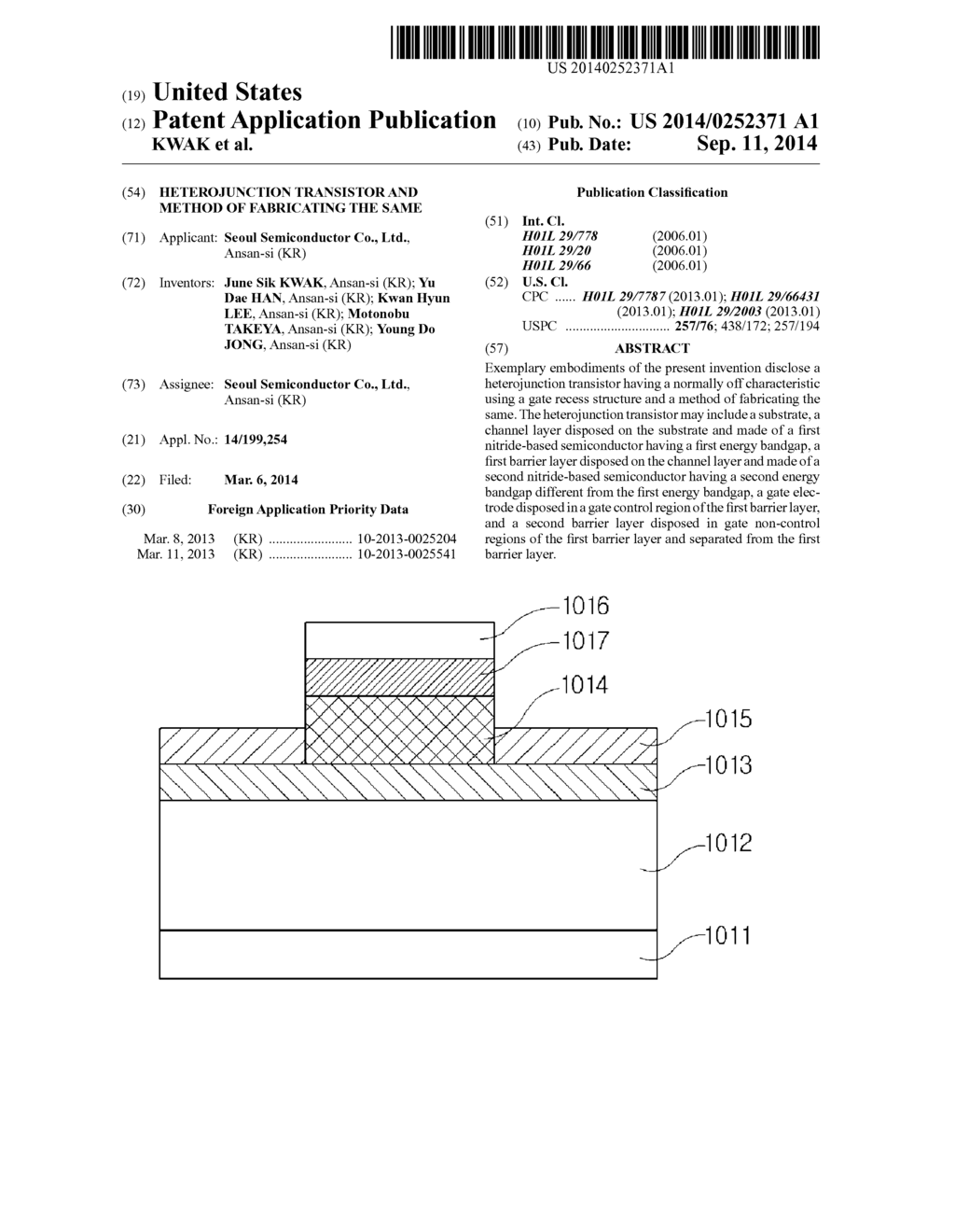 HETEROJUNCTION TRANSISTOR AND METHOD OF FABRICATING THE SAME - diagram, schematic, and image 01