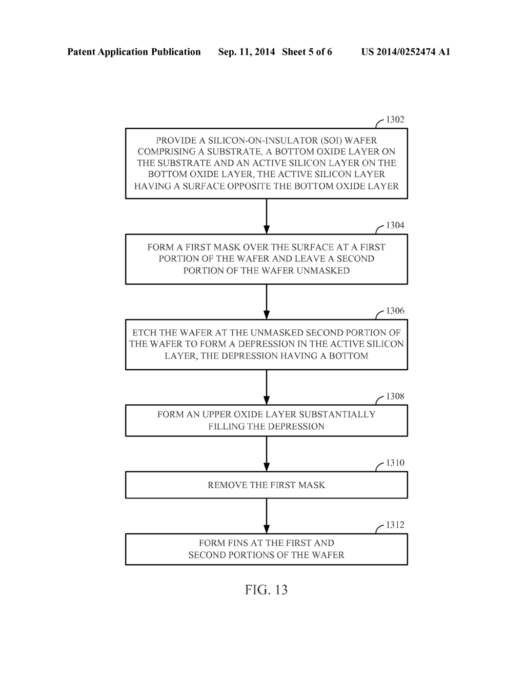 METHOD OF FORMING FINFET HAVING FINS OF DIFFERENT HEIGHT - diagram, schematic, and image 06