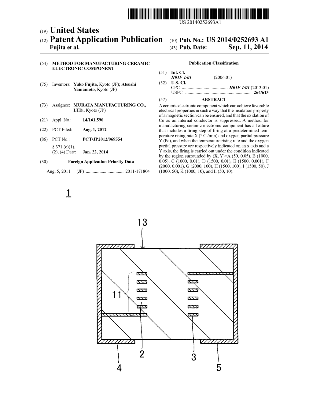 METHOD FOR MANUFACTURING CERAMIC ELECTRONIC COMPONENT - diagram, schematic, and image 01