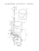 STRUCTURE OF PRESS-TO-OPERATE STIRRING CONTAINER diagram and image