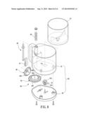 STRUCTURE OF PRESS-TO-OPERATE STIRRING CONTAINER diagram and image