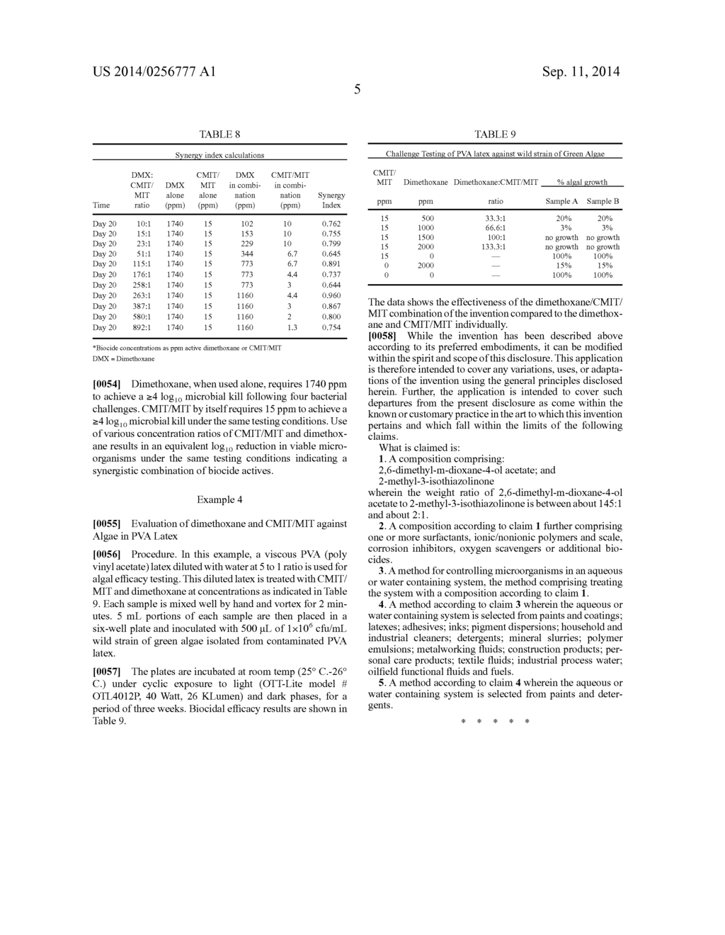BIOCIDAL COMPOSITION OF 2,6-DIMETHYL-M-DIOXANE-4-OL ACETATE AND METHODS OF     USE - diagram, schematic, and image 06