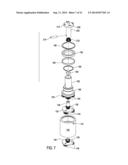 MILL HEAD FOR A BONE MILL, THE MILL HEAD HAVING ONE OR MORE CONTAINMENT     RINGS THAT PREVENT UNWANTED DISCHARGE OF THE CONTENTS OF THE BONE MILL diagram and image