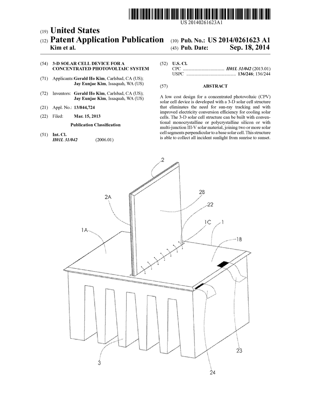 3-D Solar Cell Device For A Concentrated Photovoltaic System - diagram, schematic, and image 01