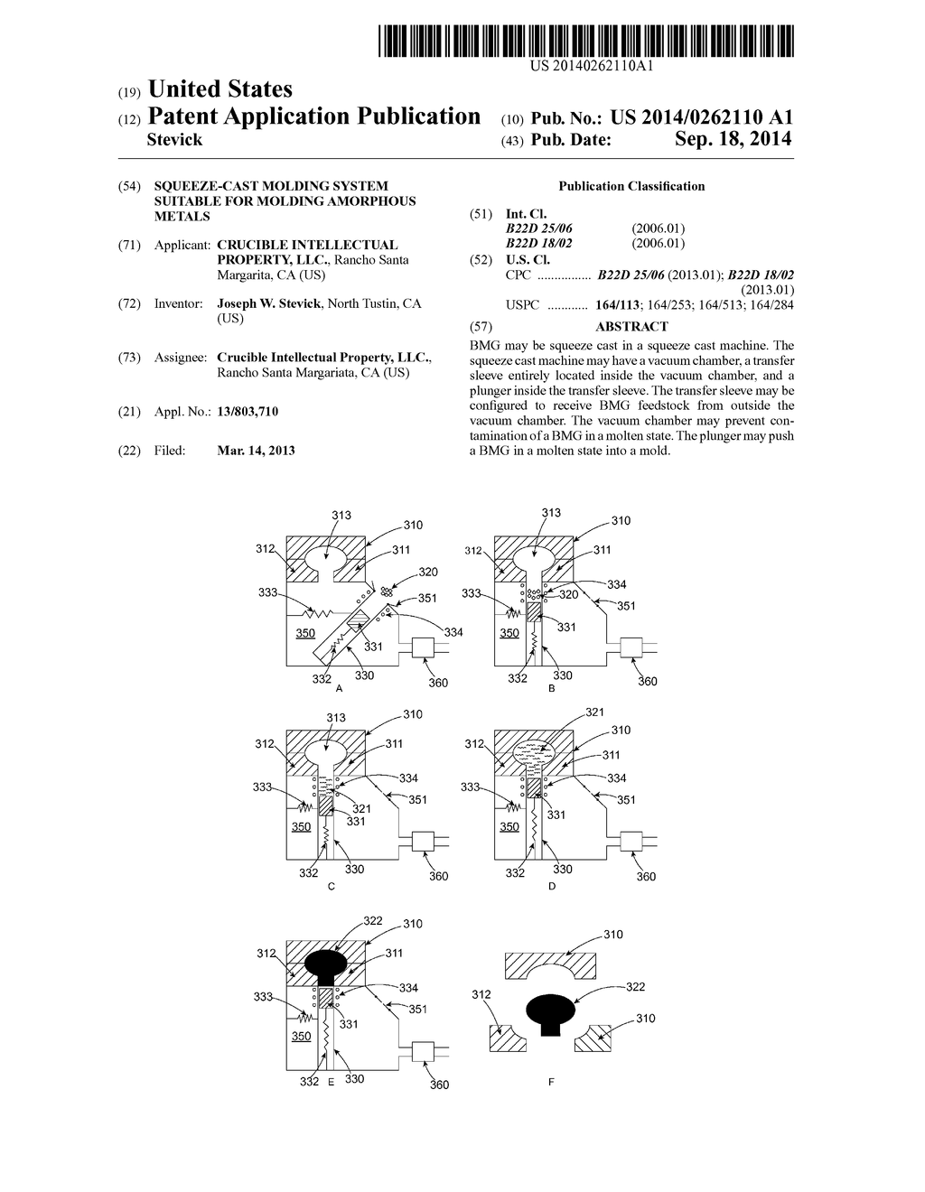 SQUEEZE-CAST MOLDING SYSTEM SUITABLE FOR MOLDING AMORPHOUS METALS - diagram, schematic, and image 01