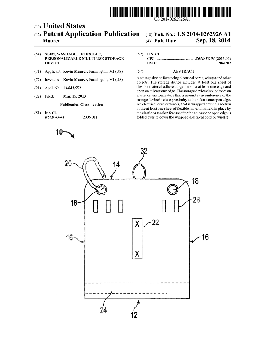 SLIM, WASHABLE, FLEXIBLE, PERSONALIZABLE MULTI-USE STORAGE DEVICE - diagram, schematic, and image 01