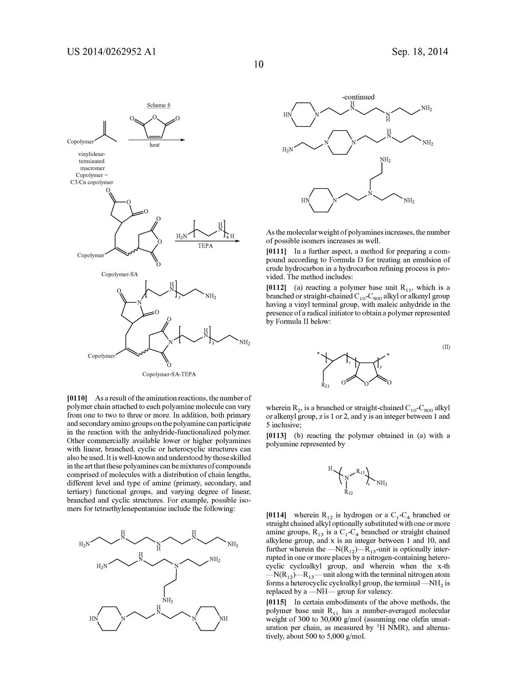 FUNCTIONALIZED POLYMERS CONTAINING POLYAMINE SUCCINIMIDE FOR     DEMULSIFICATION IN HYDROCARBON REFINING PROCESSES - diagram, schematic, and image 14