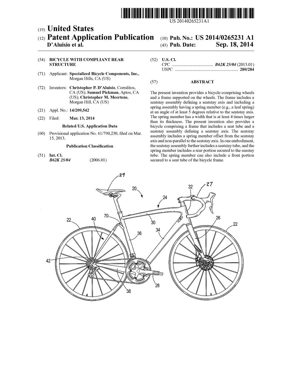 BICYCLE WITH COMPLIANT REAR STRUCTURE - diagram, schematic, and image 01