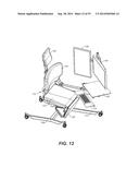 ERGONOMIC PRODUCTIVITY WORKSTATION HAVING COORDINATED AND HARMONIZED     MOVEMENT OF HEAD REST, BACKREST, SEAT, LEG REST, ARM RESTS, MONITOR     SUPPORT, AND WORK TRAYS THROUGH SITTING, STANDING, AND RECLINING     CONFIGURATIONS diagram and image