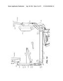 ERGONOMIC PRODUCTIVITY WORKSTATION HAVING COORDINATED AND HARMONIZED     MOVEMENT OF HEAD REST, BACKREST, SEAT, LEG REST, ARM RESTS, MONITOR     SUPPORT, AND WORK TRAYS THROUGH SITTING, STANDING, AND RECLINING     CONFIGURATIONS diagram and image