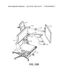 ERGONOMIC PRODUCTIVITY WORKSTATION HAVING COORDINATED AND HARMONIZED     MOVEMENT OF HEAD REST, BACKREST, SEAT, LEG REST, ARM RESTS, MONITOR     SUPPORT, AND WORK TRAYS THROUGH SITTING, STANDING, AND RECLINING     CONFIGURATIONS diagram and image