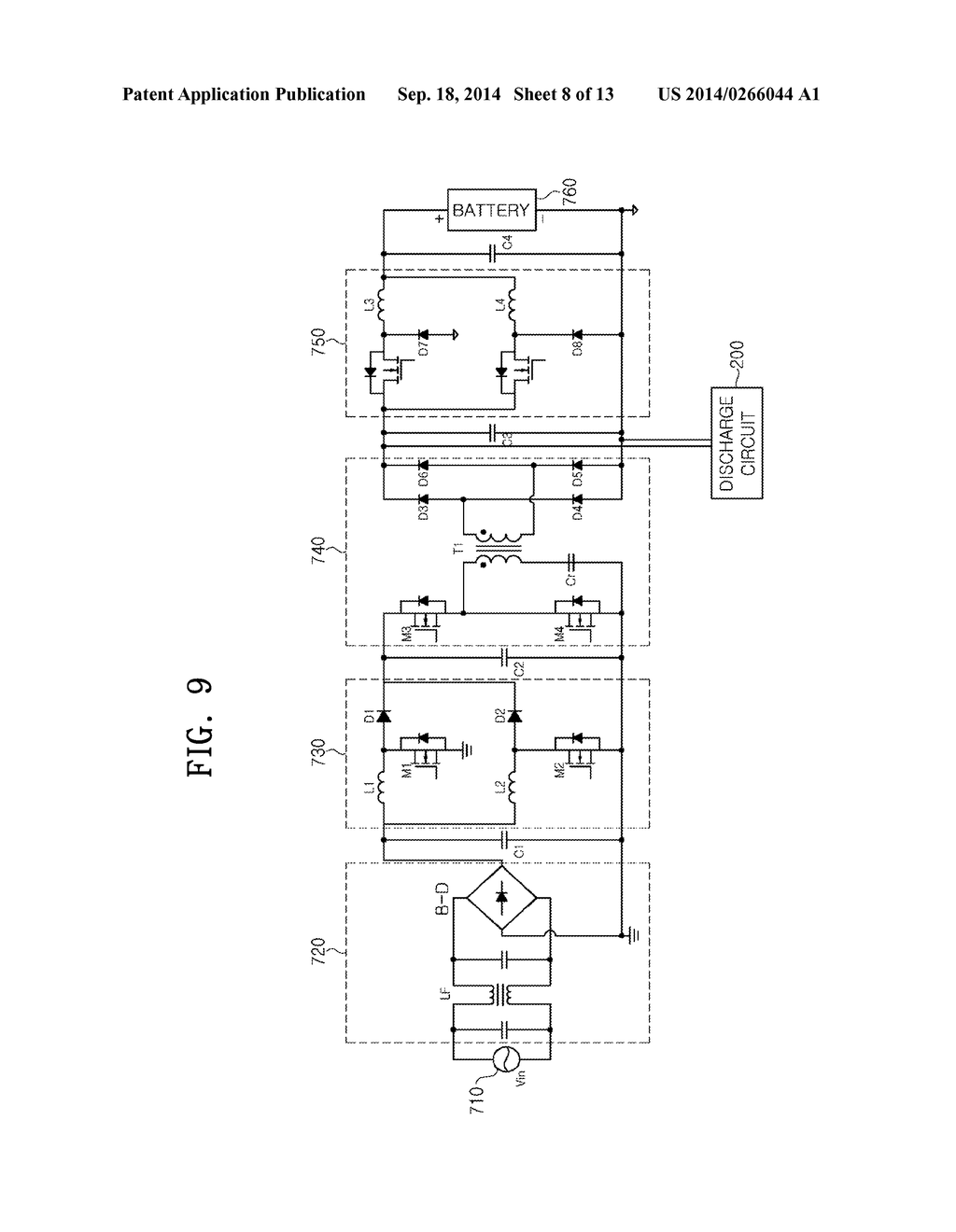 FORCED DISCHARGE CIRCUIT OF BATTERY CHARGER FOR ELECTRIC VEHICLE, BATTERY     CHARGER FOR ELECTRIC VEHICLE, AND ELECTRIC VEHICLE HAVING FUNCTION OF THE     BATTERY CHARGE - diagram, schematic, and image 09