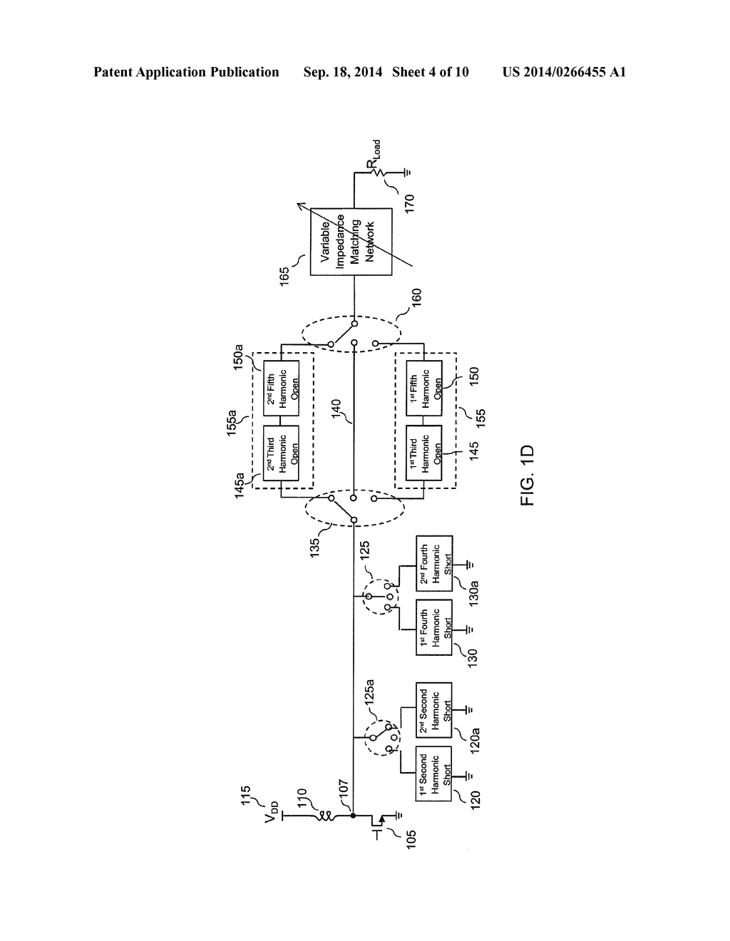 VARIABLE IMPEDANCE MATCH AND VARIABLE HARMONIC TERMINATIONS FOR DIFFERENT     MODES AND FREQUENCY BANDS - diagram, schematic, and image 05