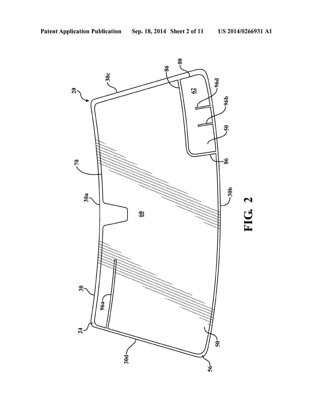 WINDOW ASSEMBLY WITH TRANSPARENT REGIONS HAVING A PERFORMANCE ENHANCING     SLIT FORMED THEREIN - diagram, schematic, and image 03