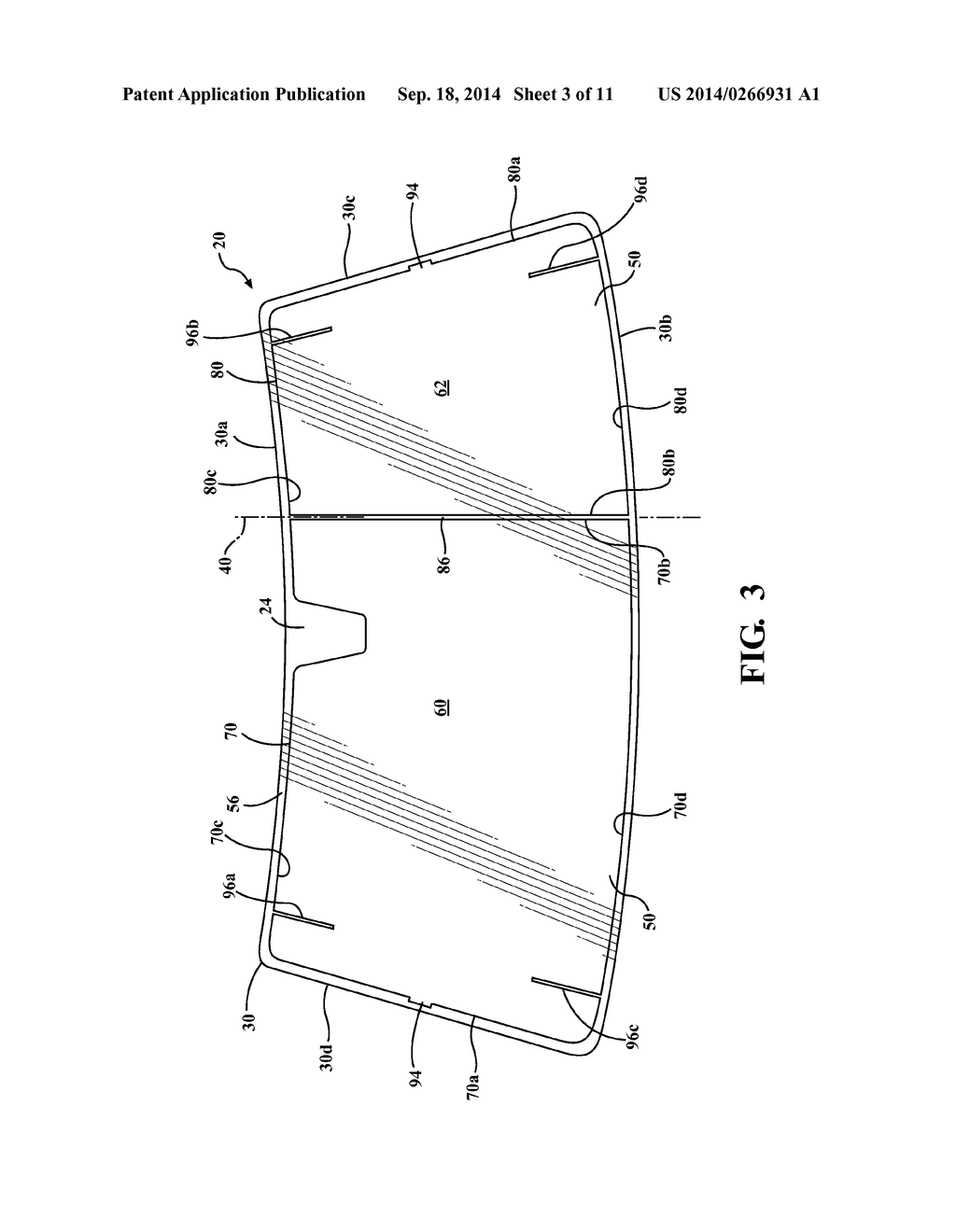 WINDOW ASSEMBLY WITH TRANSPARENT REGIONS HAVING A PERFORMANCE ENHANCING     SLIT FORMED THEREIN - diagram, schematic, and image 04
