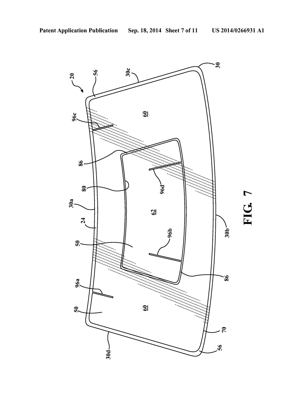 WINDOW ASSEMBLY WITH TRANSPARENT REGIONS HAVING A PERFORMANCE ENHANCING     SLIT FORMED THEREIN - diagram, schematic, and image 08