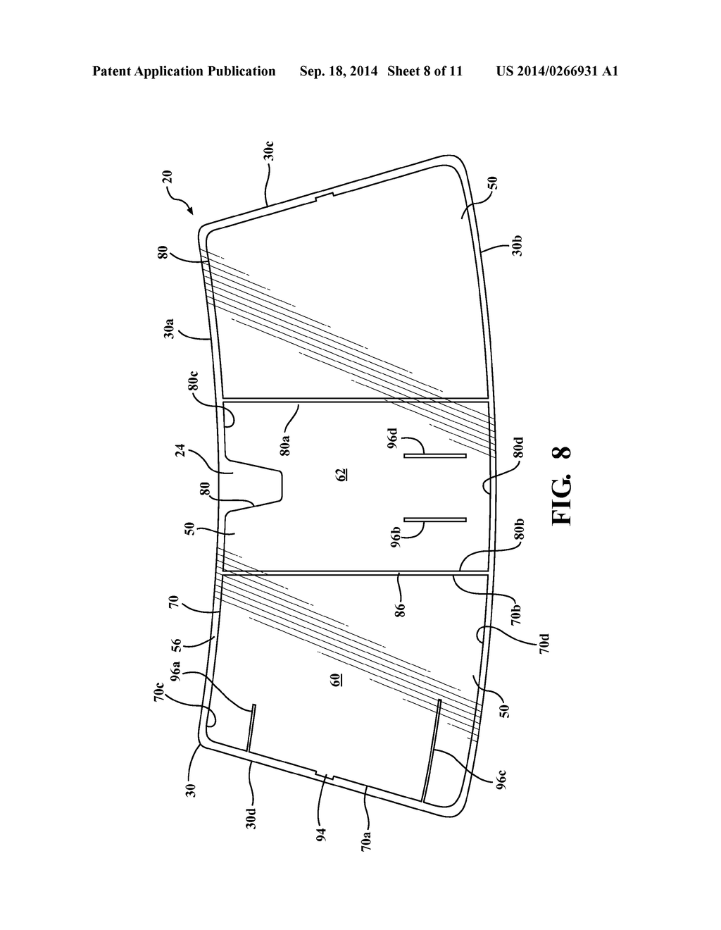 WINDOW ASSEMBLY WITH TRANSPARENT REGIONS HAVING A PERFORMANCE ENHANCING     SLIT FORMED THEREIN - diagram, schematic, and image 09