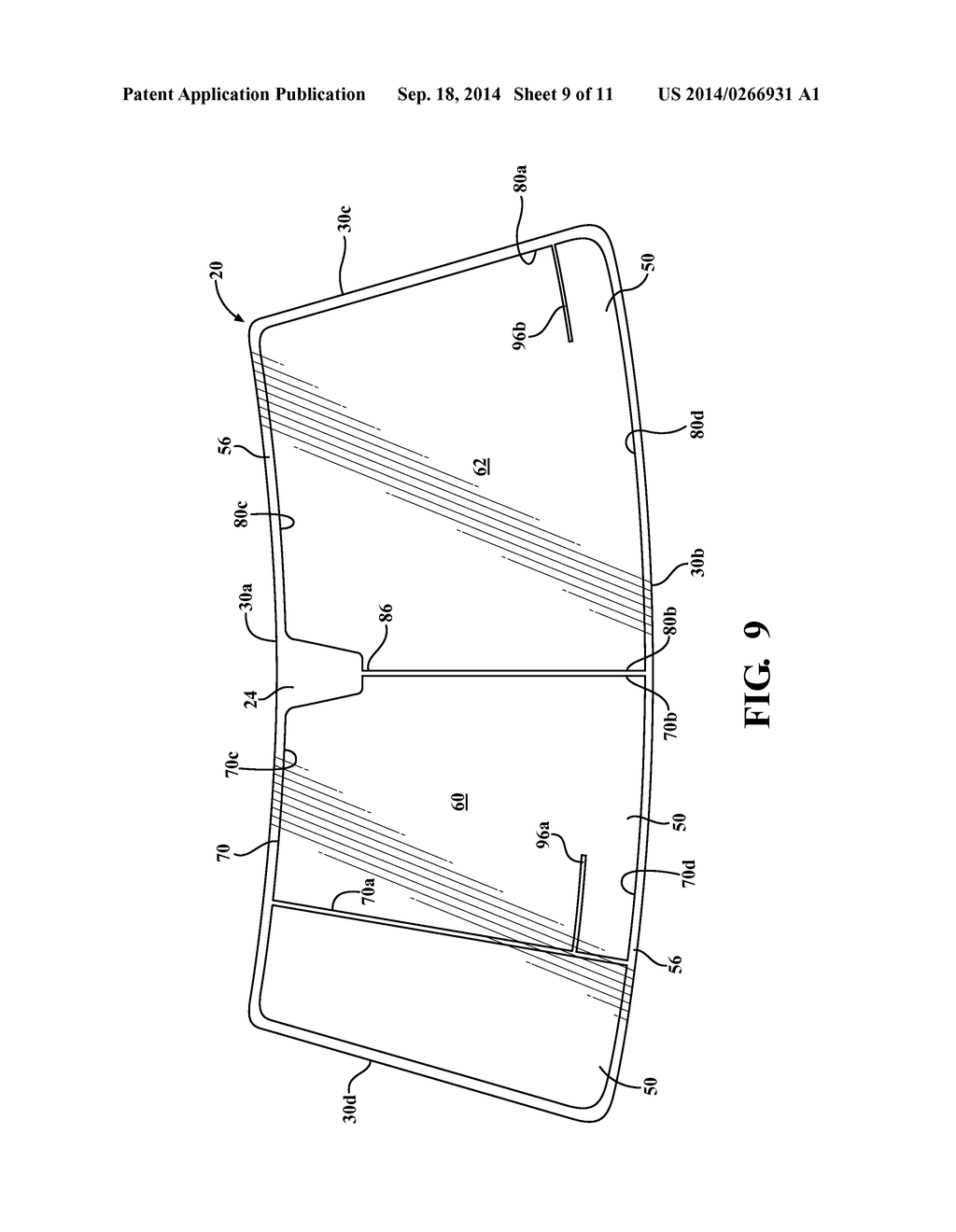 WINDOW ASSEMBLY WITH TRANSPARENT REGIONS HAVING A PERFORMANCE ENHANCING     SLIT FORMED THEREIN - diagram, schematic, and image 10