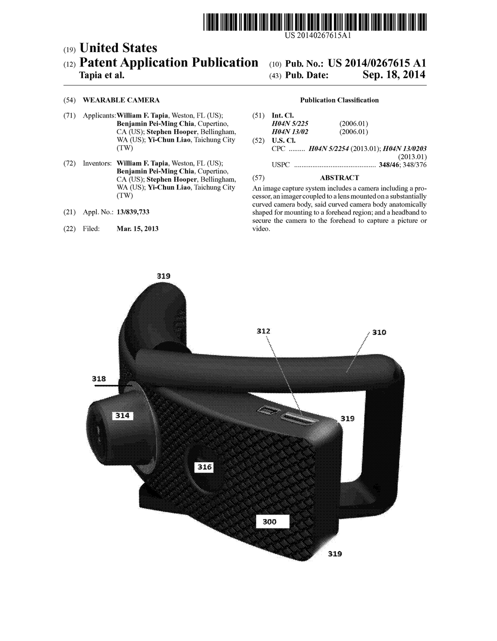 WEARABLE CAMERA - diagram, schematic, and image 01