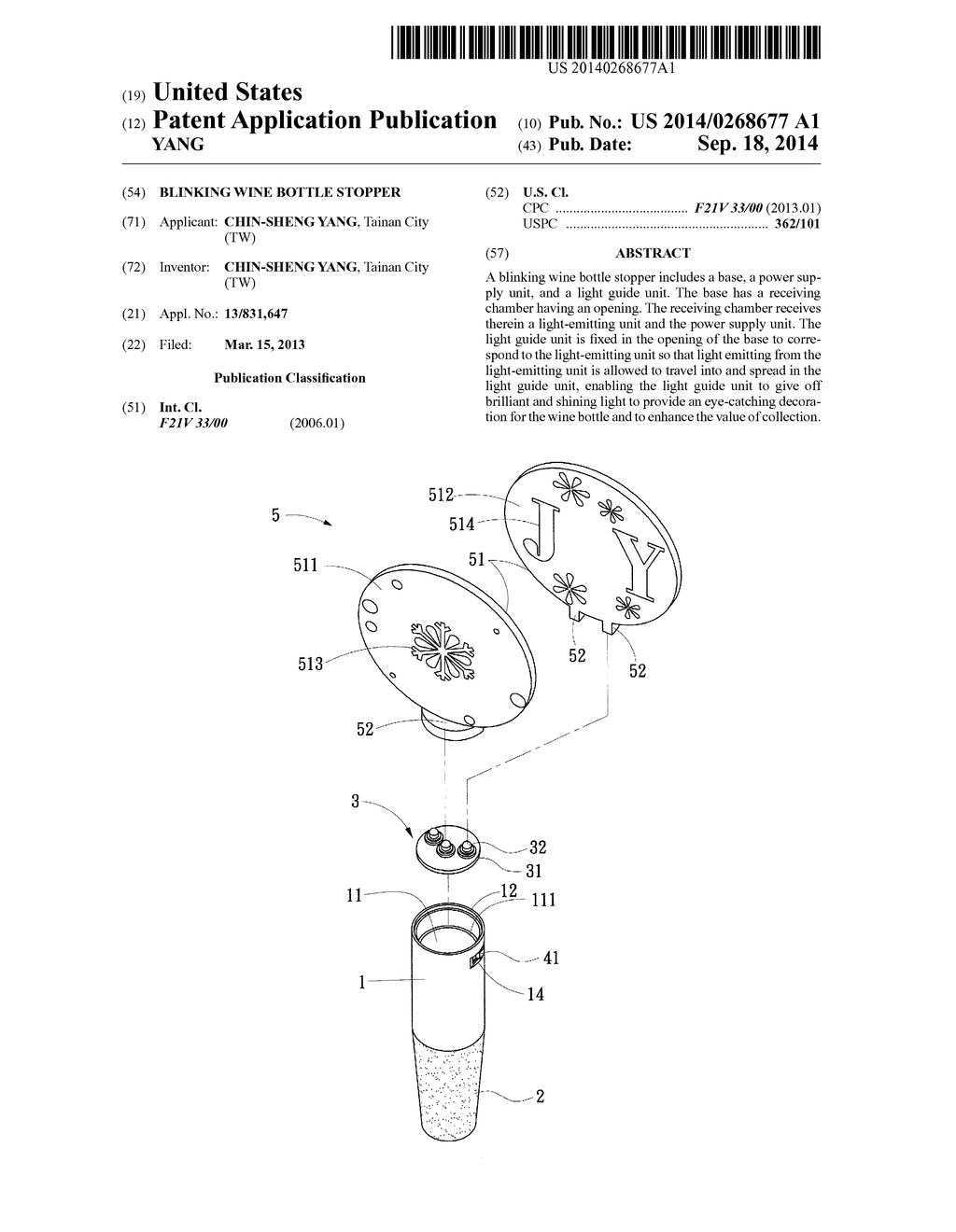 BLINKING WINE BOTTLE STOPPER - diagram, schematic, and image 01