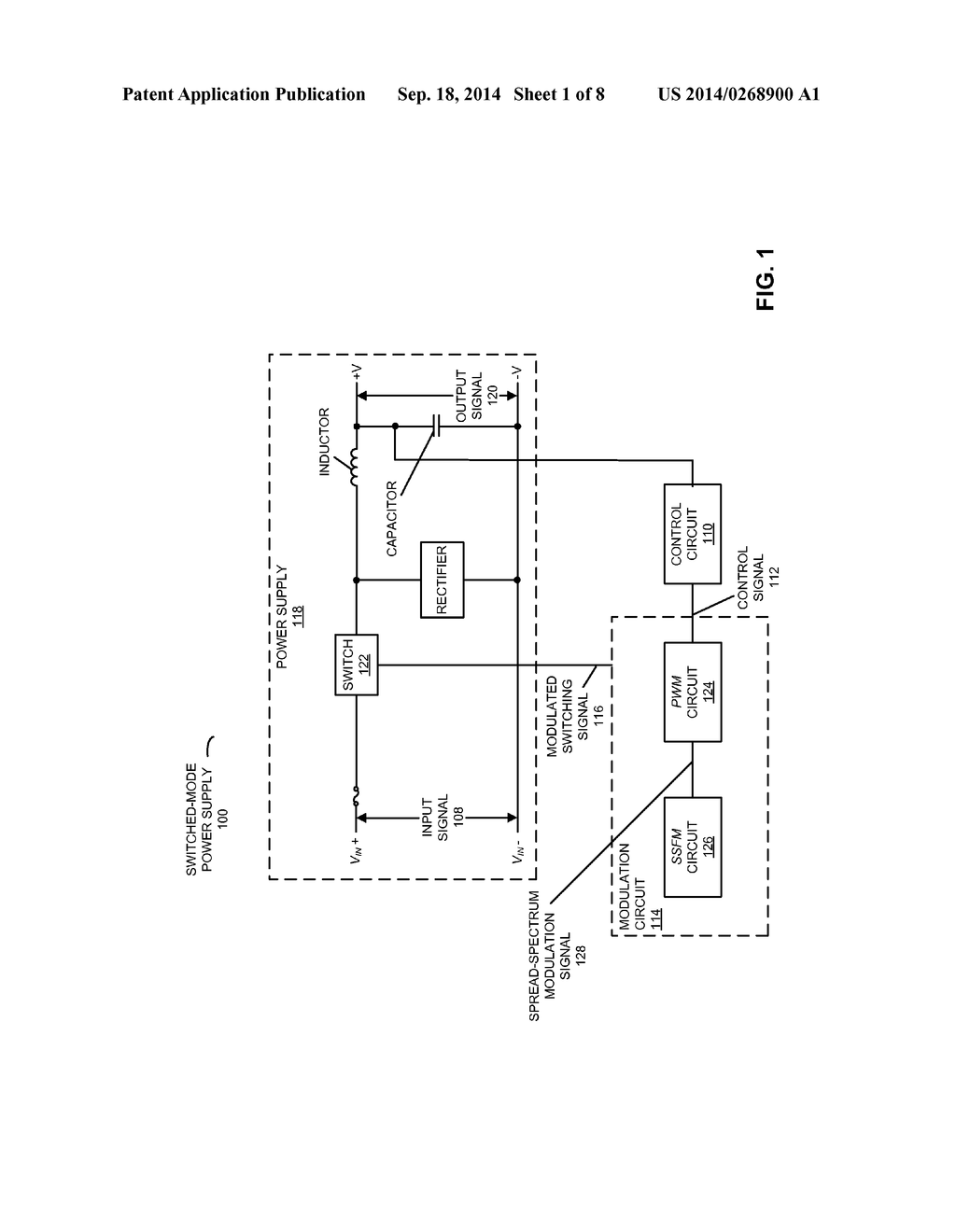 POWER SUPPLY WITH CONTINUOUS SPREAD-SPECTRUM SWITCHING SIGNAL - diagram, schematic, and image 02