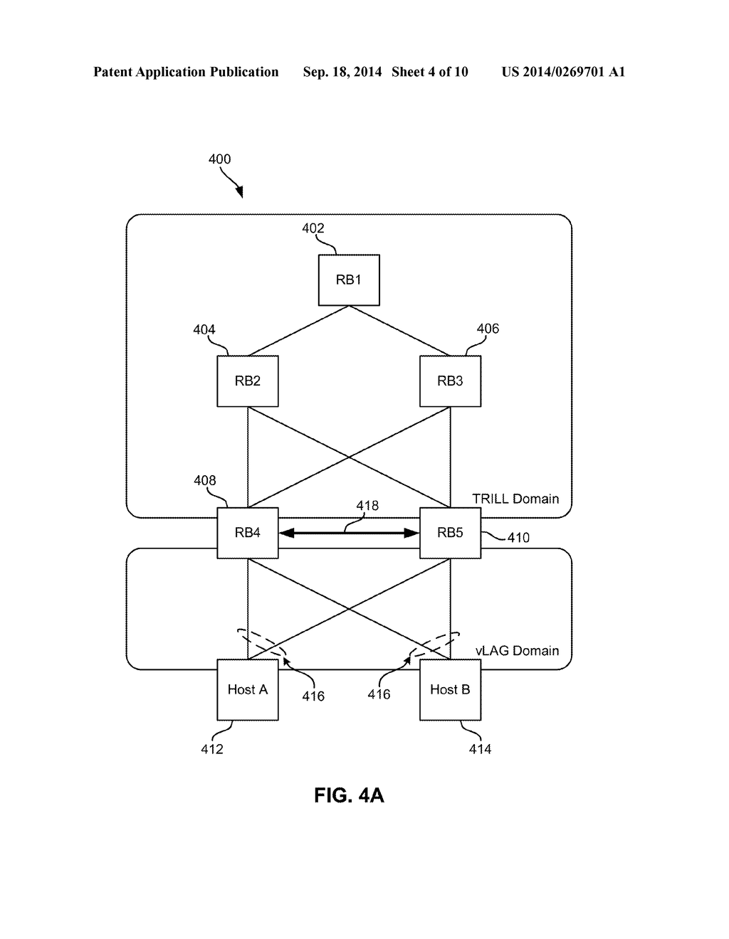 VIRTUAL LINK AGGREGATION EXTENSION (VLAG+) ENABLED IN A TRILL-BASED FABRIC     NETWORK - diagram, schematic, and image 05