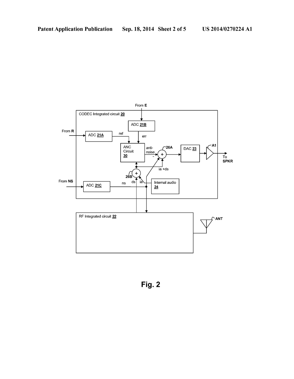 AMBIENT NOISE-BASED ADAPTATION OF SECONDARY PATH ADAPTIVE RESPONSE IN     NOISE-CANCELING PERSONAL AUDIO DEVICES - diagram, schematic, and image 03